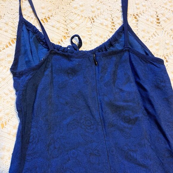 Vintage VTG Y2K xhilaration Dress - Small - Blue Black Floral Cinch Bust Mini - Picture 5 of 10